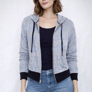 Pete Collection Made in USA Blue Trim Stretch Summer Hoodie M